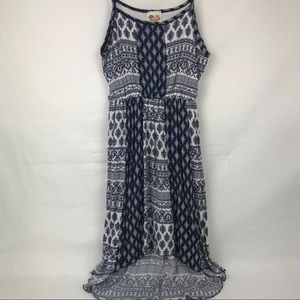 Kiddo by Katie Dress Blue Gauzy Sz 12 Hi/Lo Hem